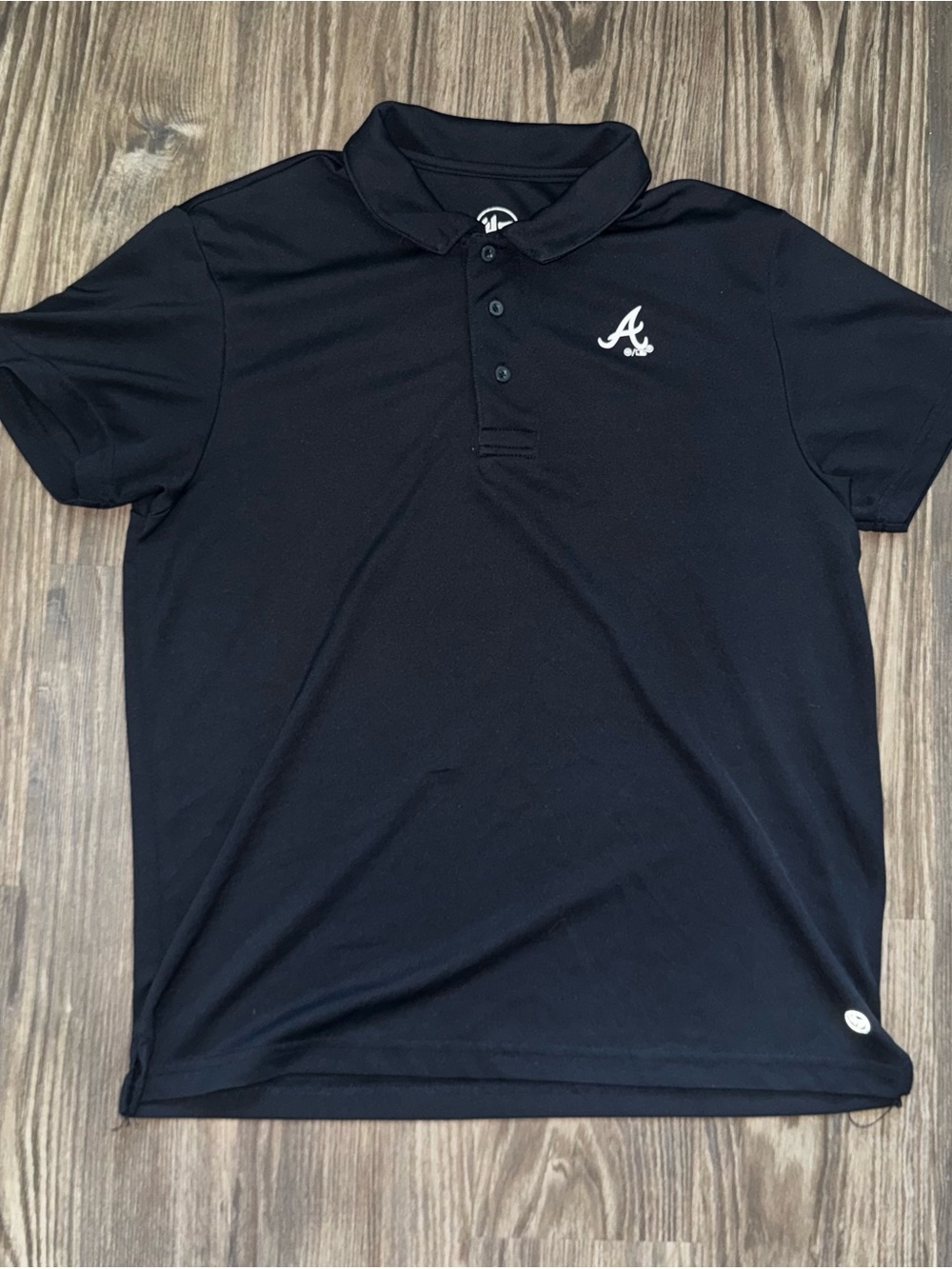47 Brand Black Polo with White Script A Logo